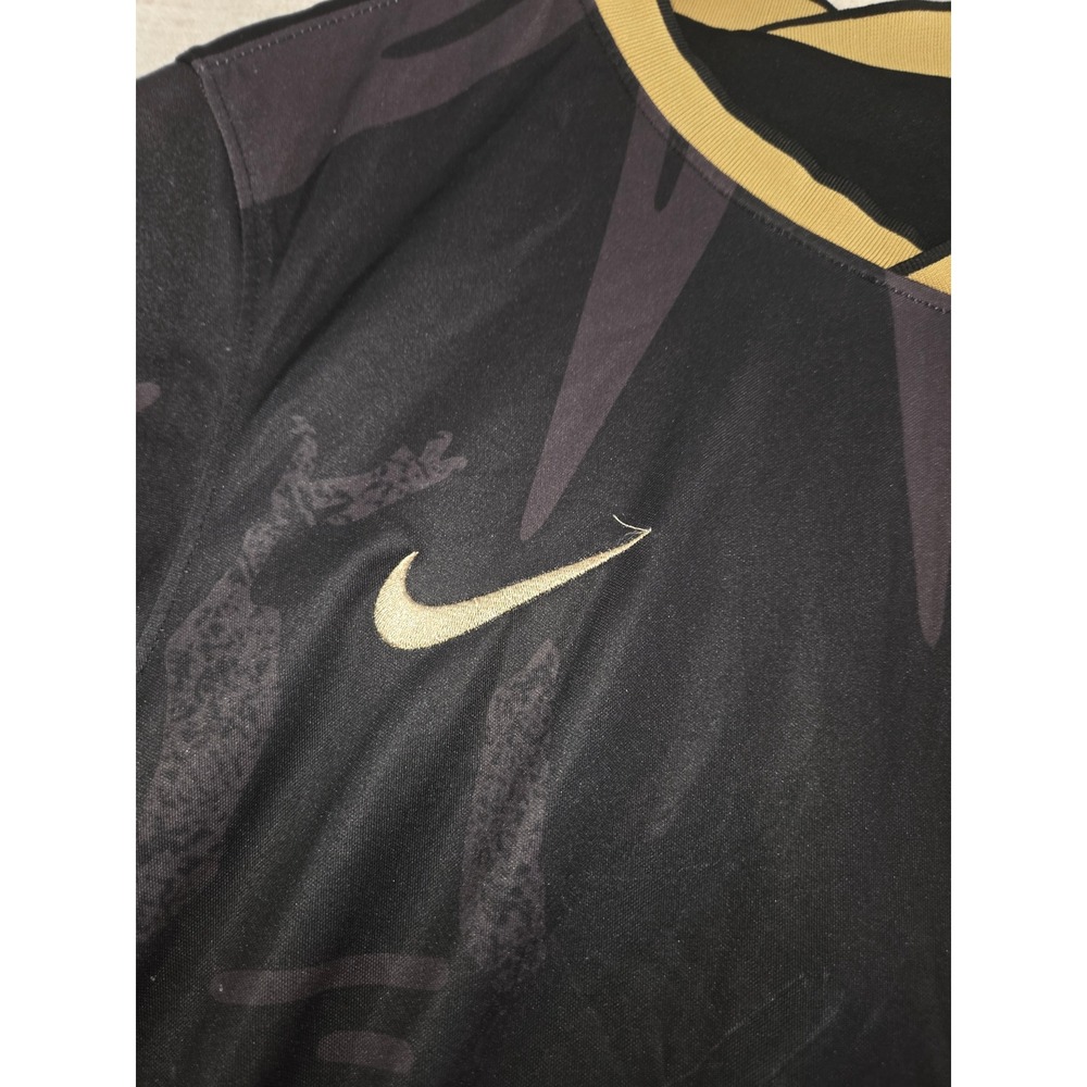 Nike Brasil CBF Soccer Jersey Black Gold Cactus Print CV7891-428 Mens Medium - Picture 4 of 9